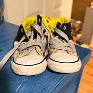 Converse Kids High-Top Sneakers - Black, Yellow, and White